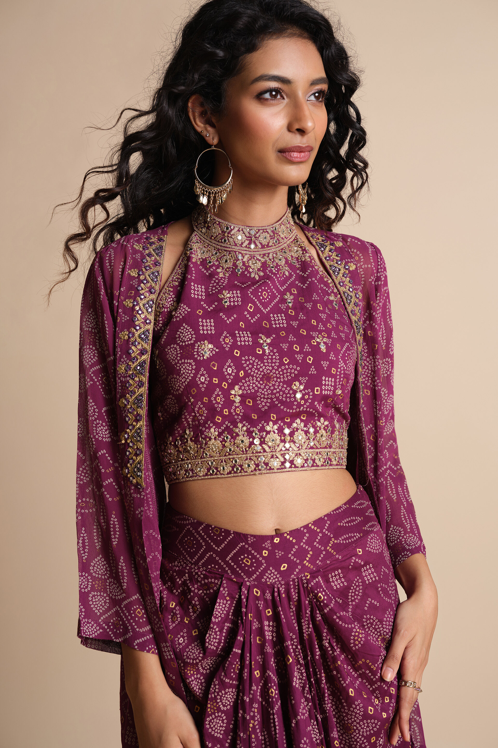 Udta Gulab Co-ord Set, Purple, image 3